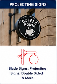 Projecting Signs: Blade Signs, Projecting Signs, Double Sided & More