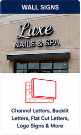 Wall Signs: Channel Letters, Backlit Letters, Flat Cut Letters, Logo Signs & More
